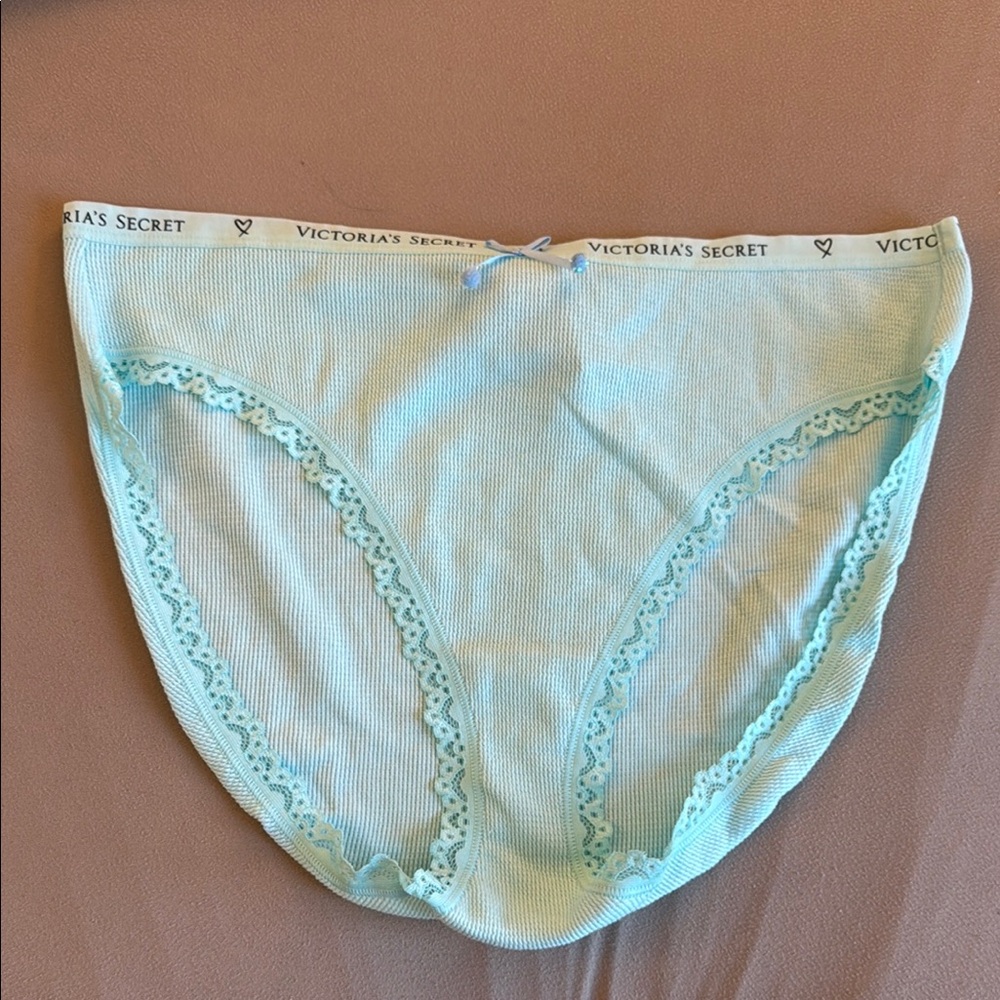 Victoria's Secret Blue Lace Trim high-leg brief